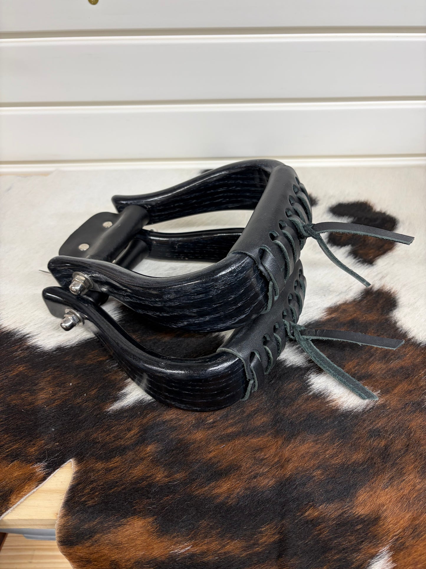 Black Wood Western Stirrups - 2"