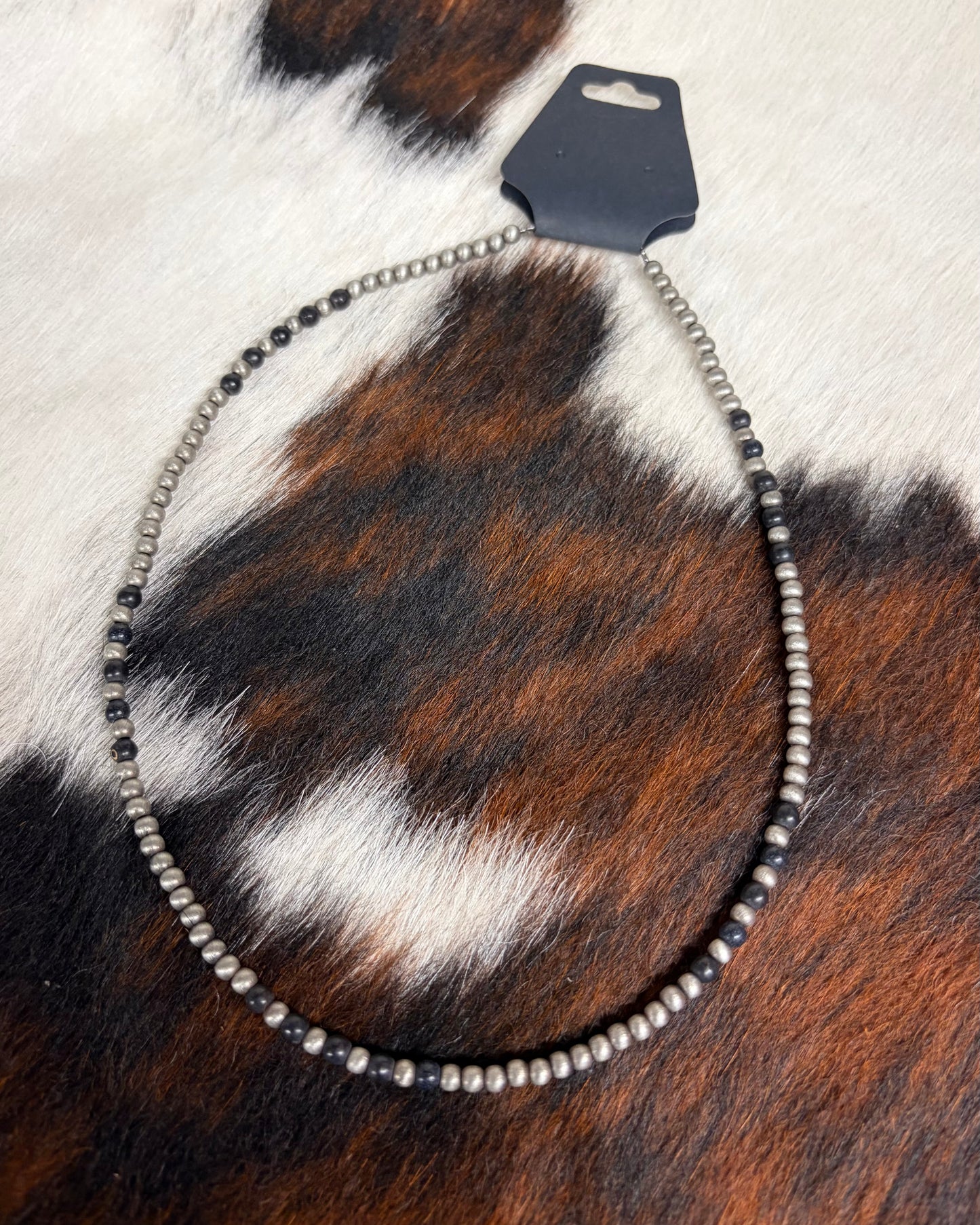 The Kolby Choker - Silver + Black