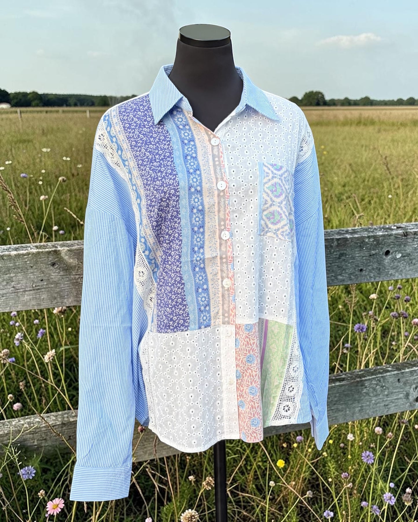Sky Blue Oversized Top