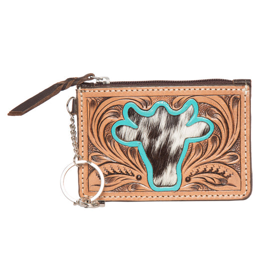 Cowhide + Leather Tooled Wallet