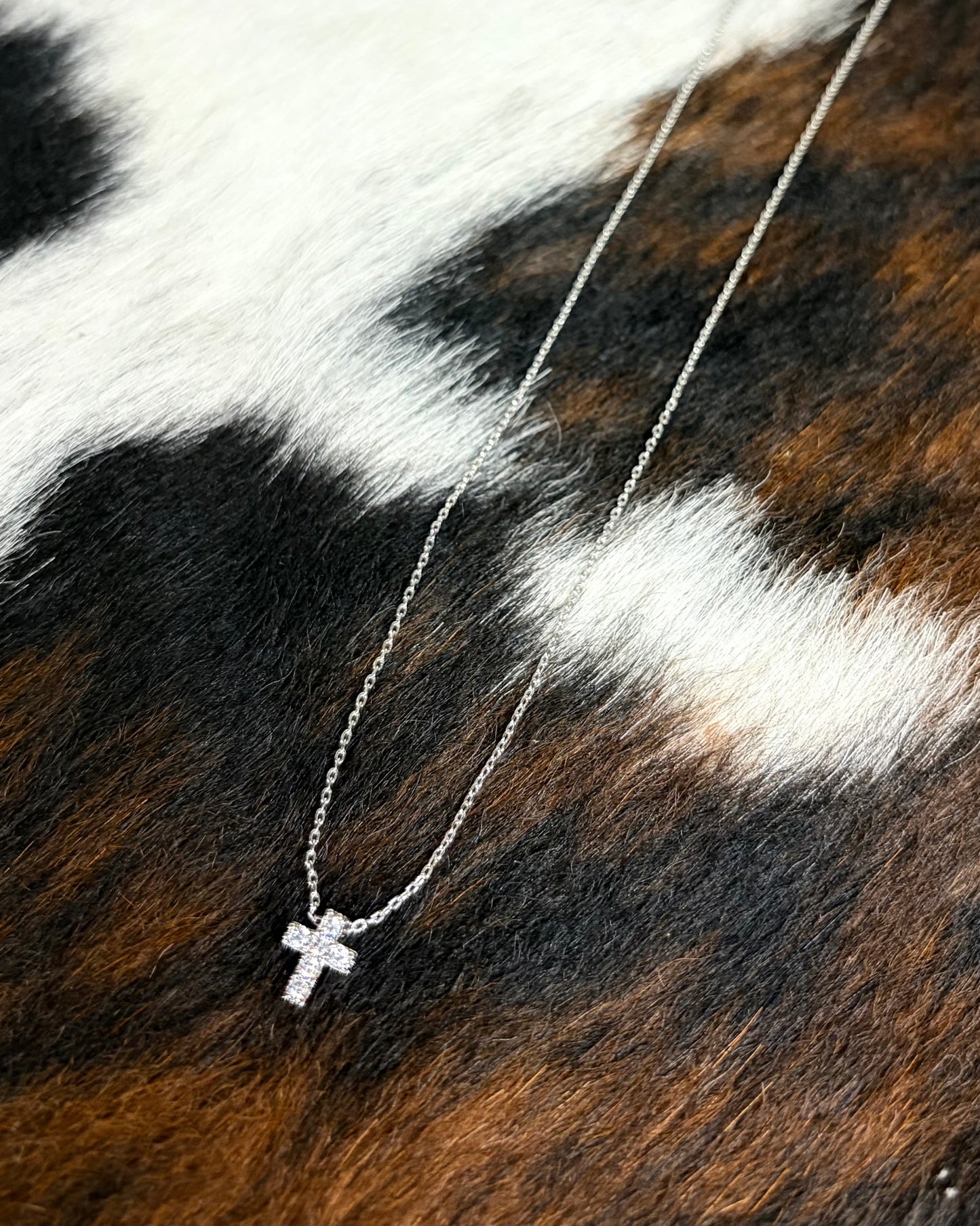 Small Crystal Cross Necklace