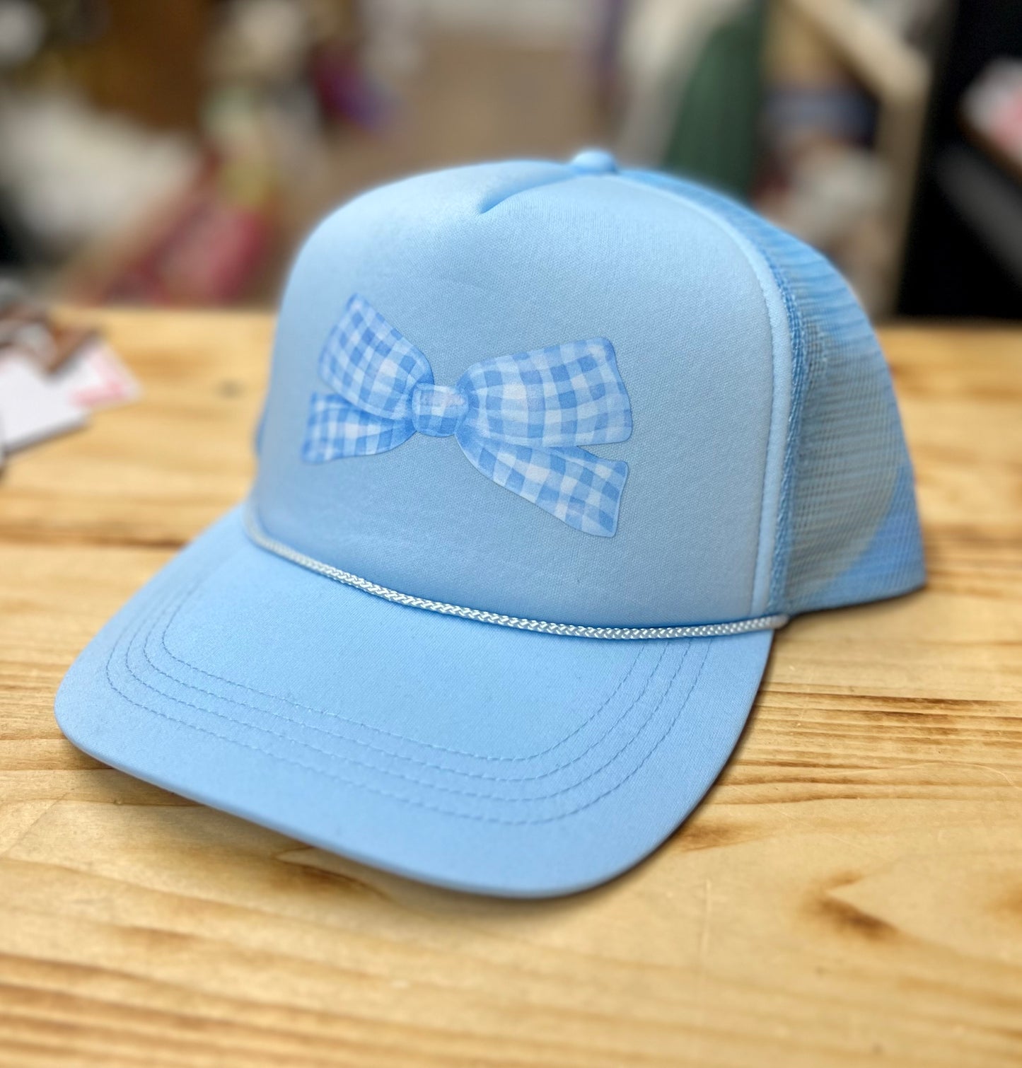 Blue Bow Trucker Hat
