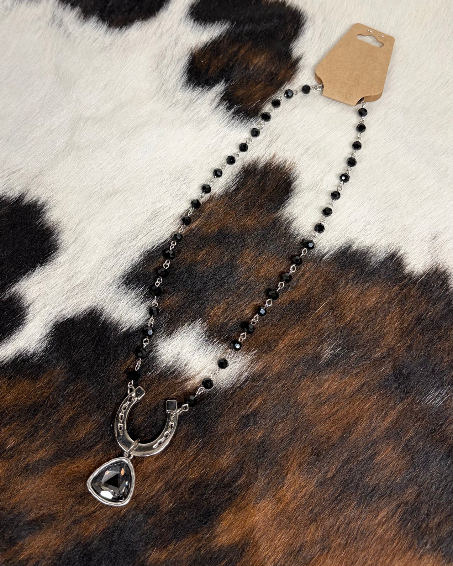 Bead + Horseshoe Necklace