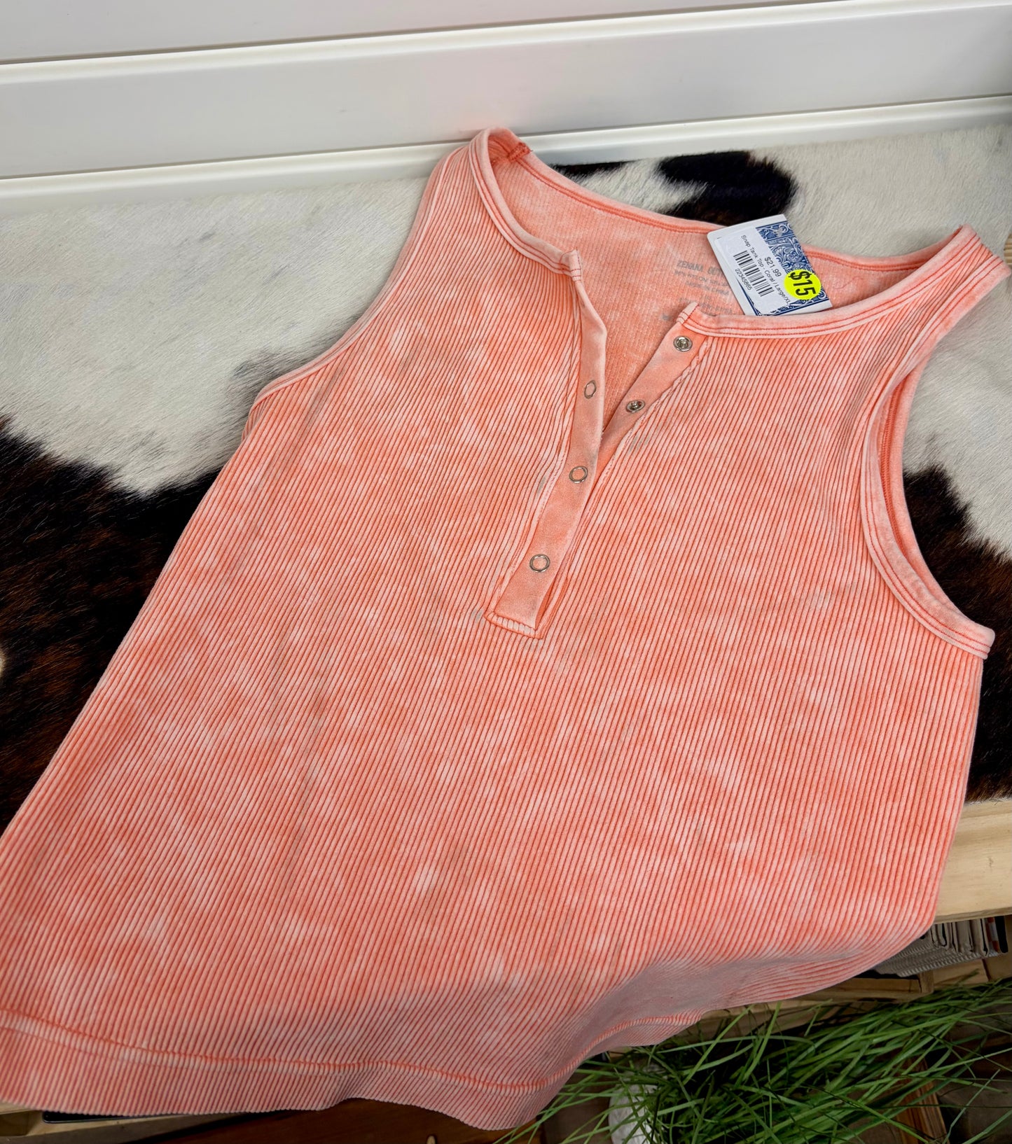 Snap Tank Top - Coral