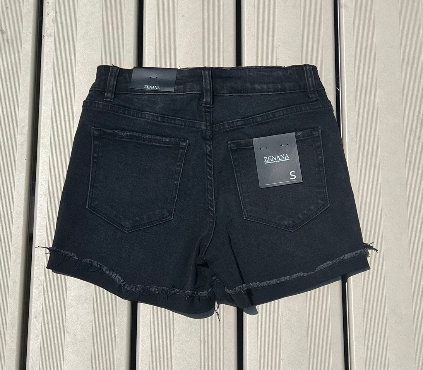 Black Denim Shorts