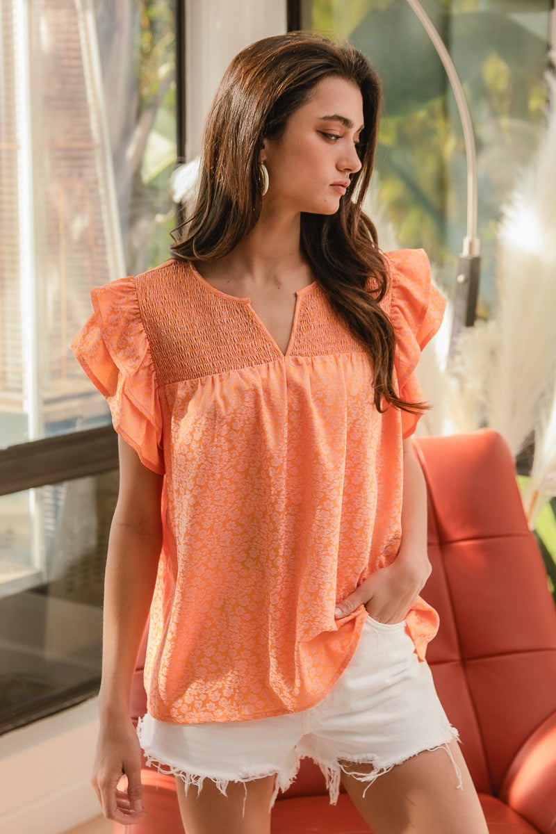 Orange Floral Top