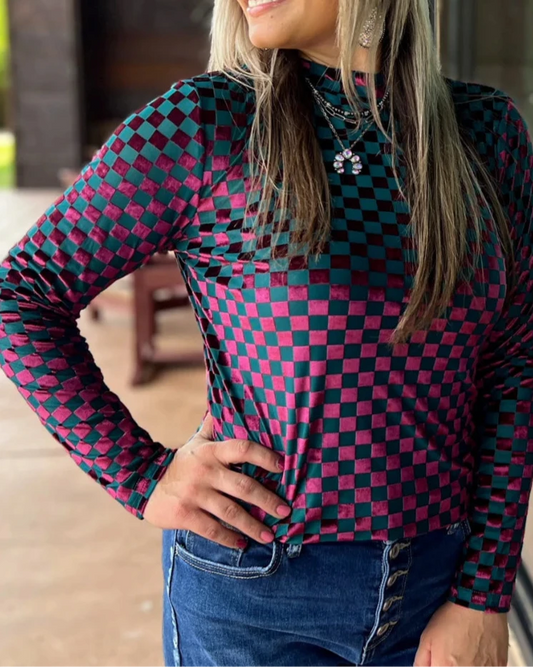 Watermelon Moonshine Velvet Mesh Top