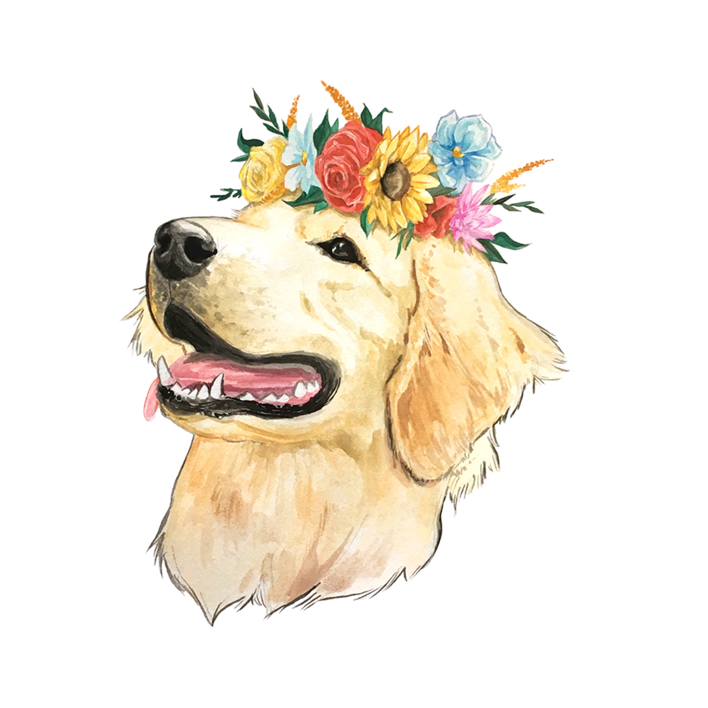 Sticker - Golden With Flowers