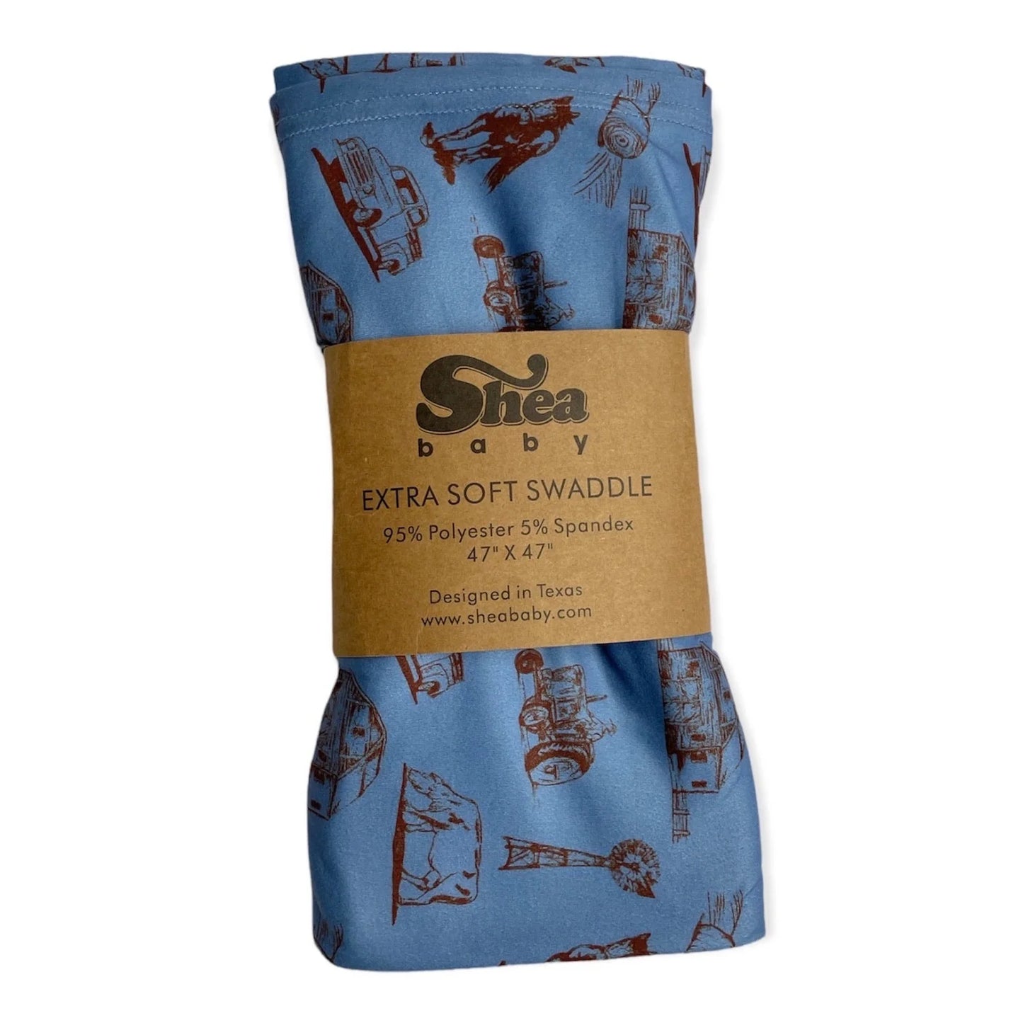 Blue Farmer Swaddle