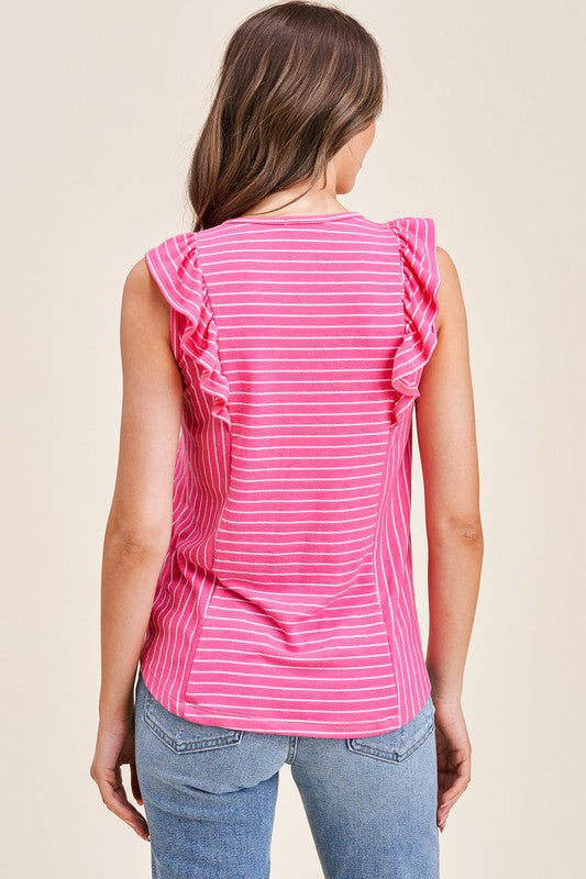 Bubble Pink Stripe Tank