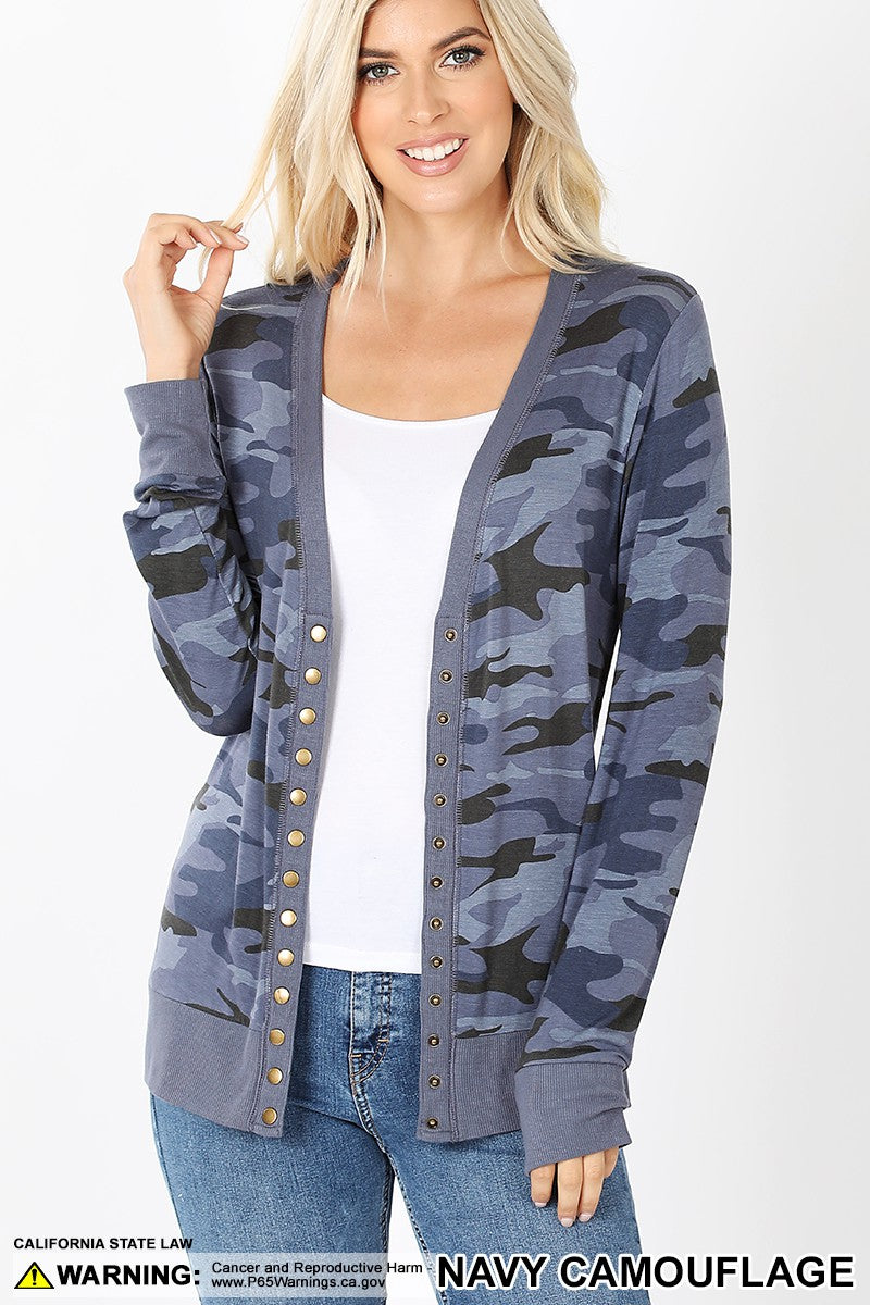 Navy Camo Cardigan
