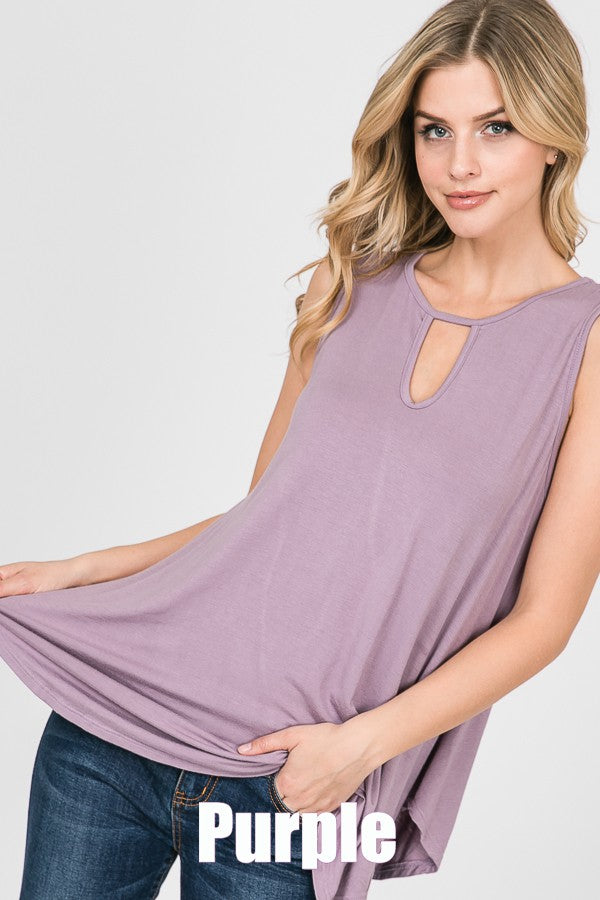Simple Is Key Purple Tank