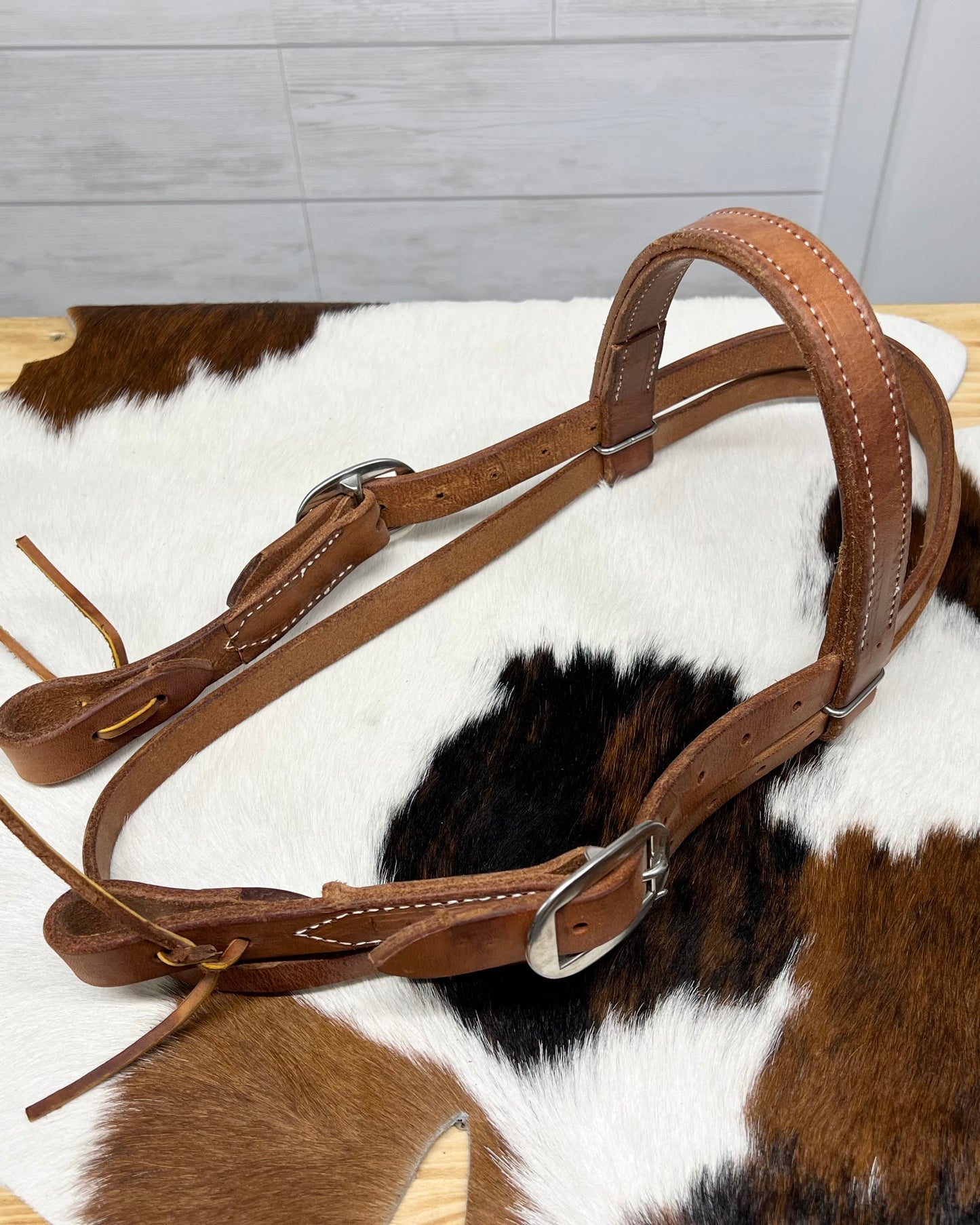 Browband Tie End 1" Headstall - Not Oiled