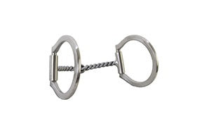 Brushed Steel Twisted Wire D-Ring Snaffle