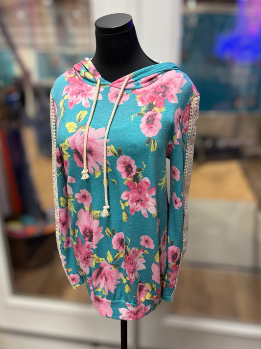 Jade Floral Hoodie