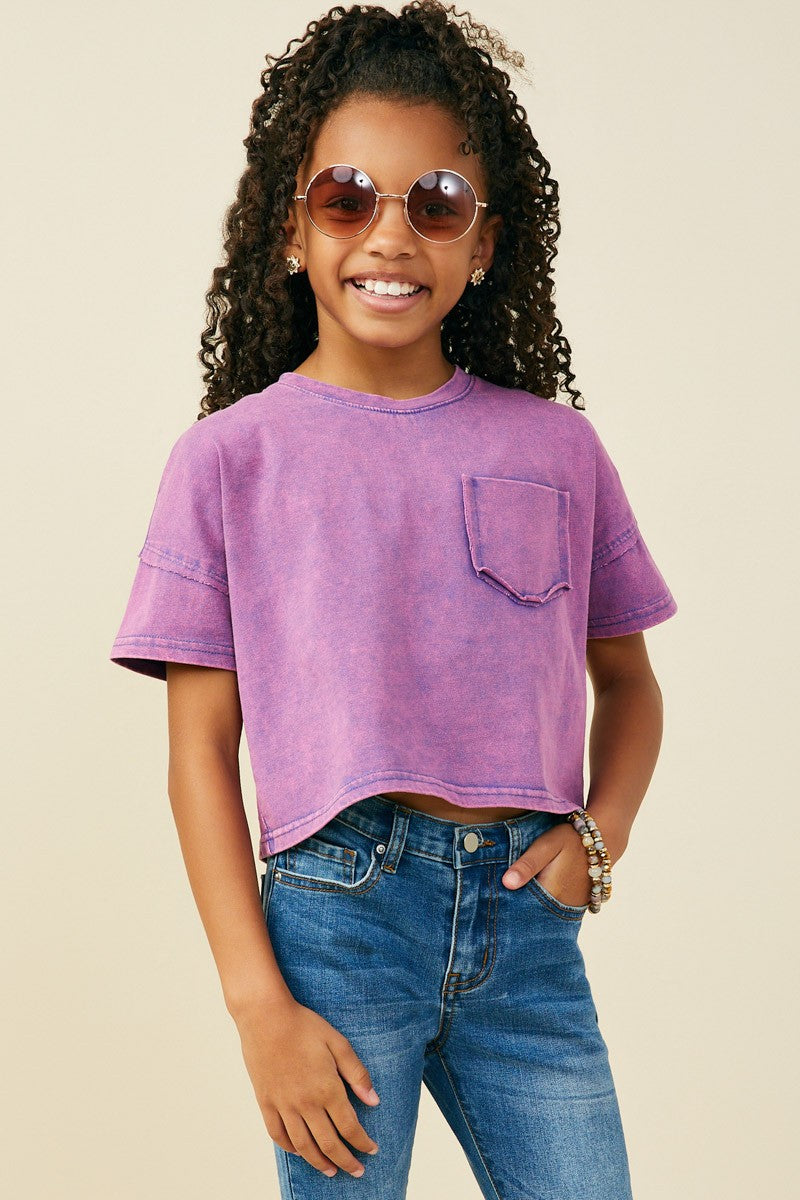 Girls Purple Washed Top