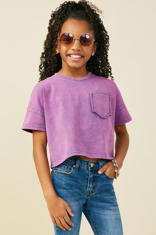 Girls Purple Washed Top