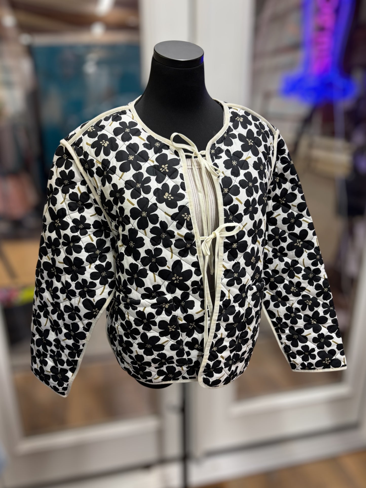 Black + White Daisy Jacket