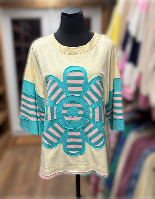 Ivory + Jade Flower Top