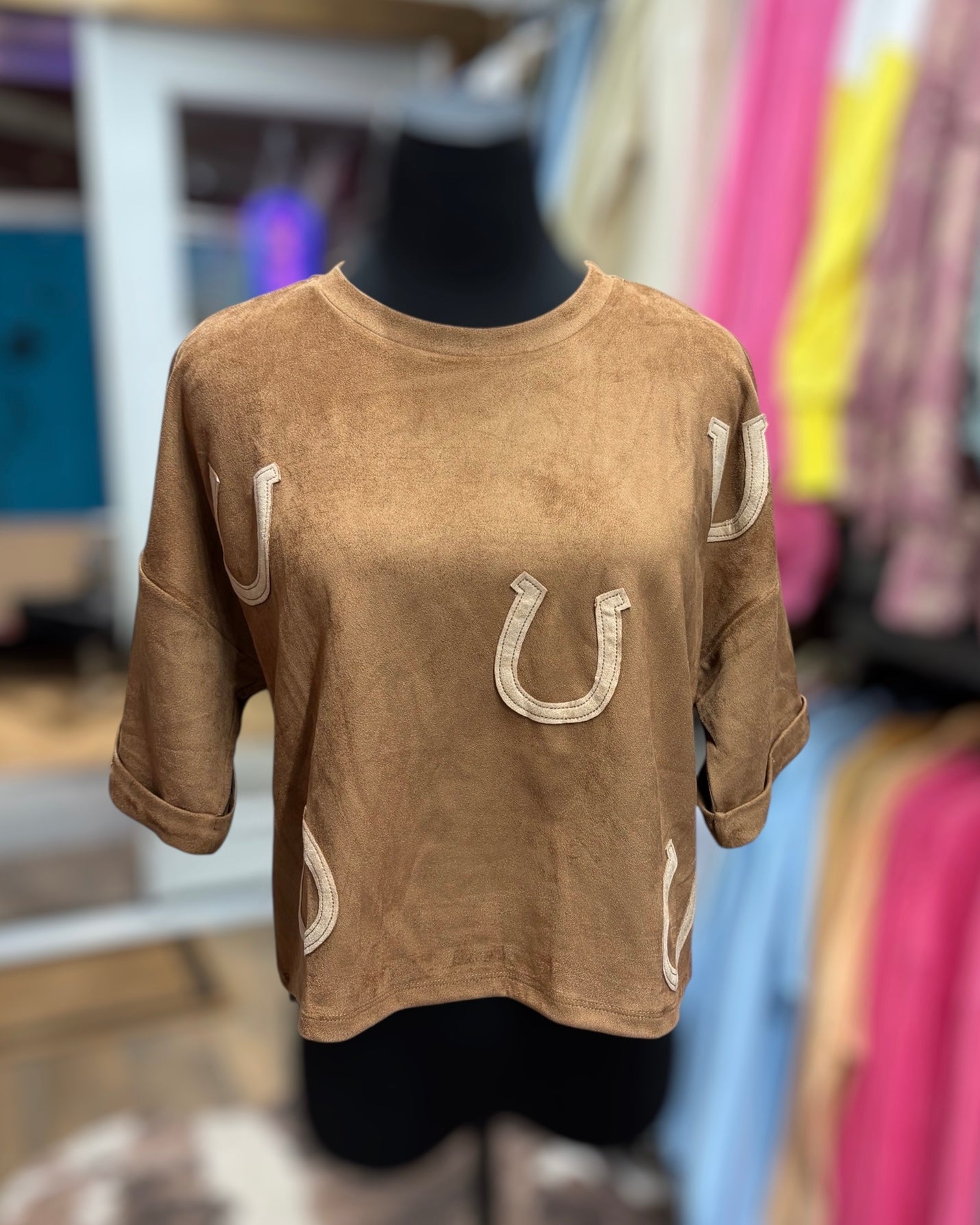Suede Horseshoe Top