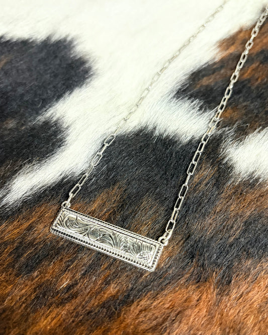 Silver Tooled Necklace