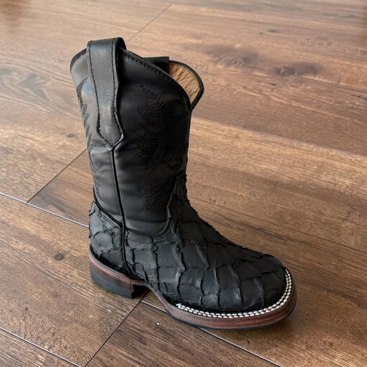 Youth Western Boots - Black Bass