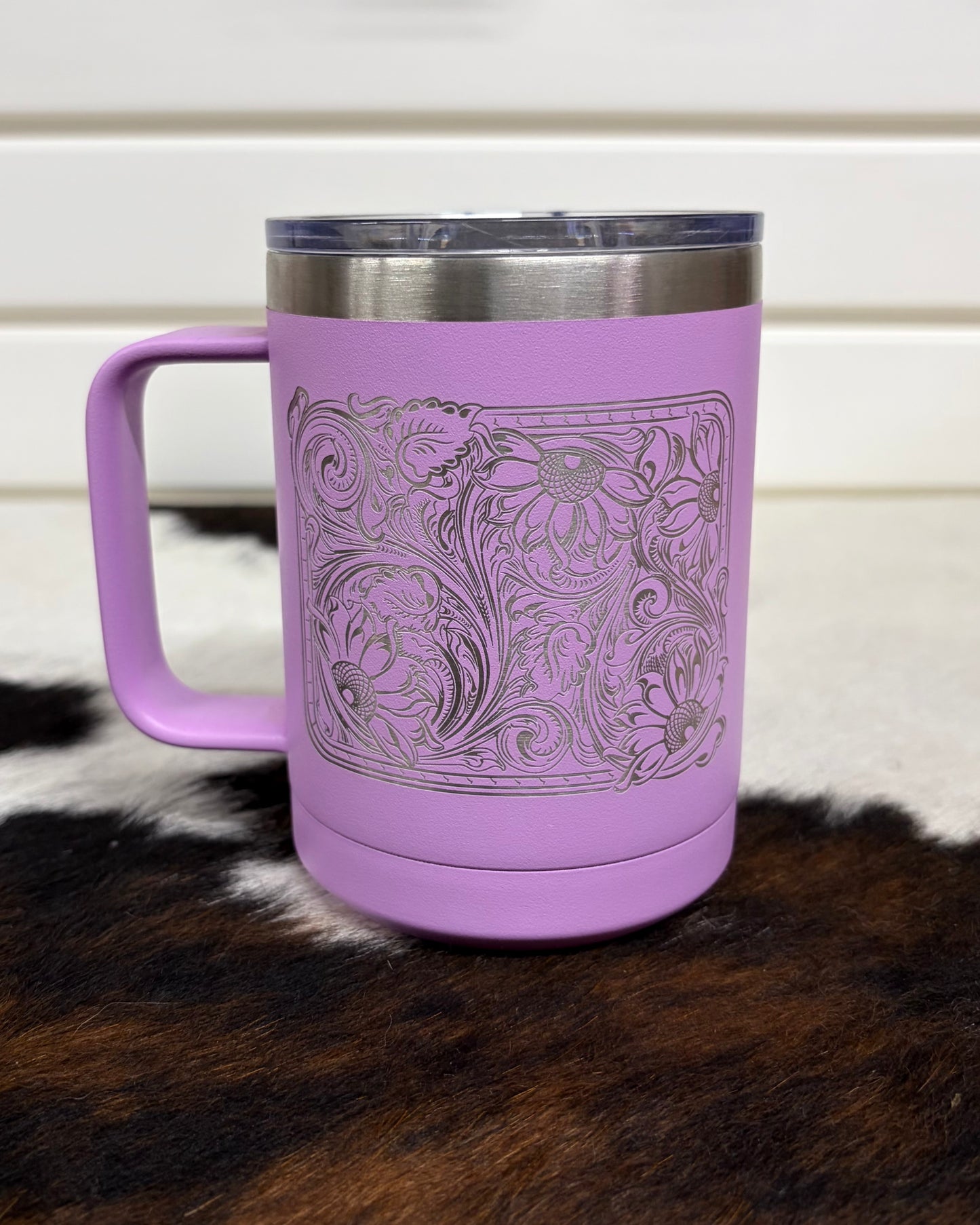 Belt Buckle 15 Ounce Mug - Light Purple