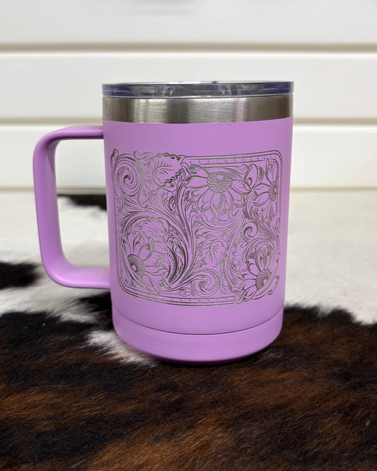 Belt Buckle 15 Ounce Mug - Light Purple