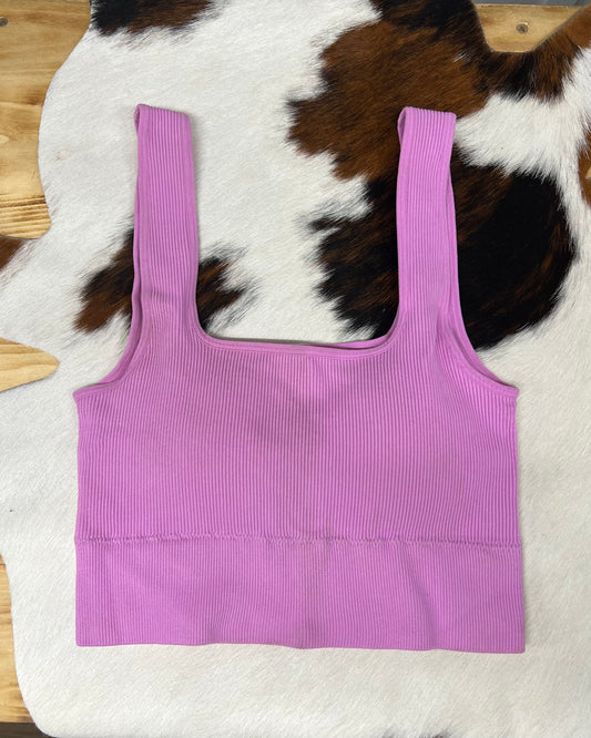 Square Neck Bralette - Mauve