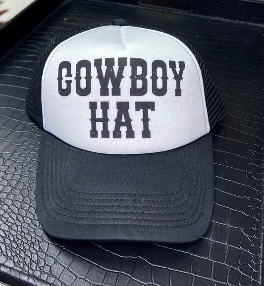Cowboy Hat Black/White Trucker Hat