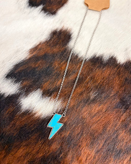 Blue Bolt Necklace