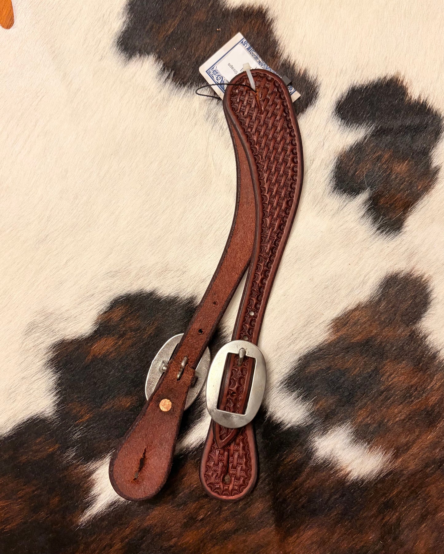 Mens Basketweave Spur Straps