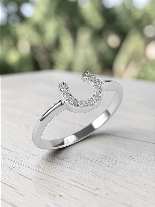 Kelly Herd Clear Horseshoe Ring