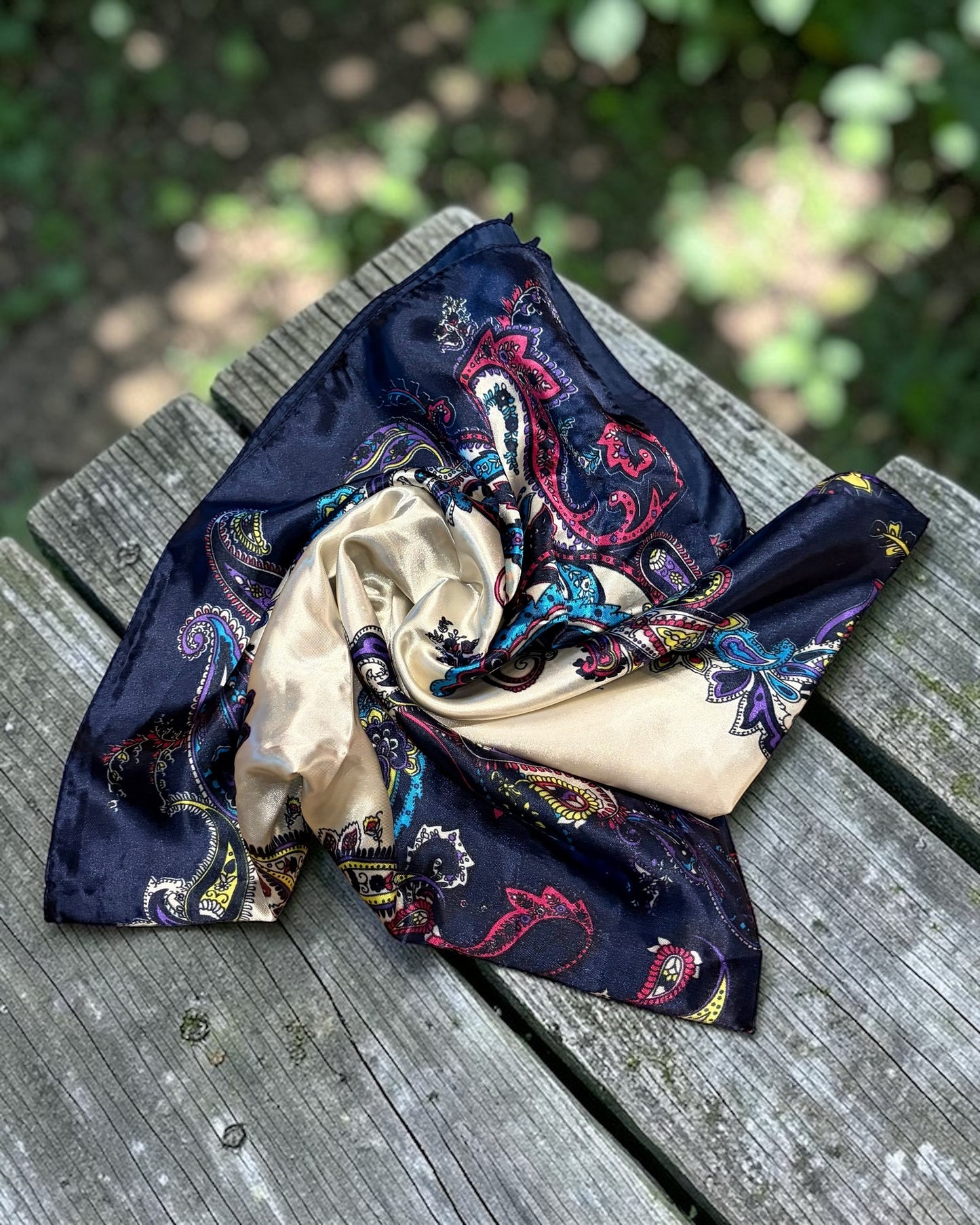 Purple + Cream Paisley Wild Rag
