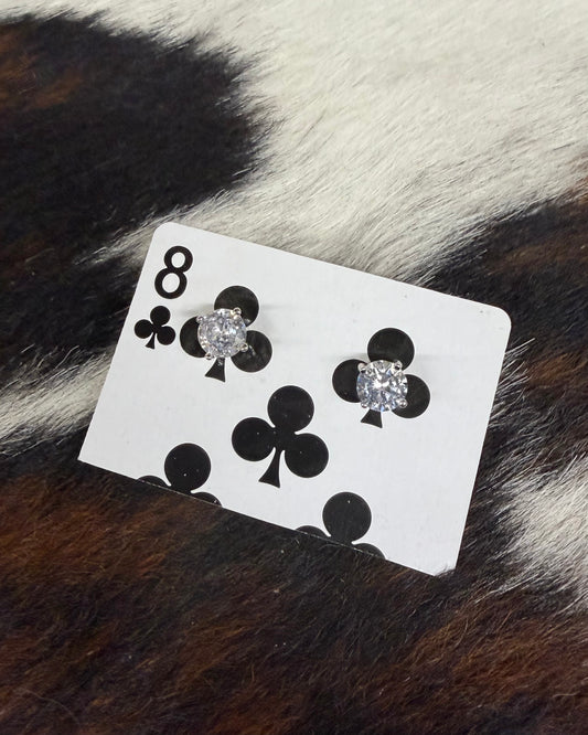 Crystal Stud Earring - 8mm