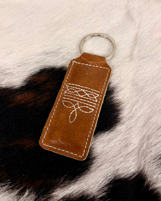 Boot Stitch Keychain - Tan