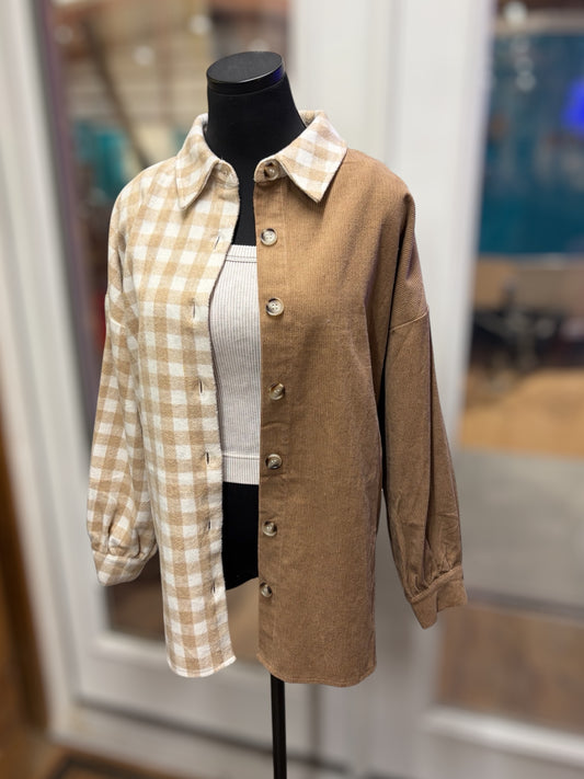 Corduroy Colorblock Shacket