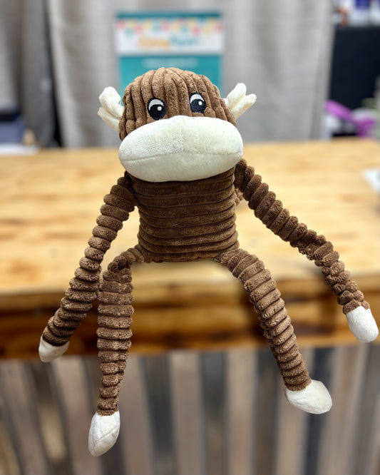 Crinkle Monkey Dog Toy