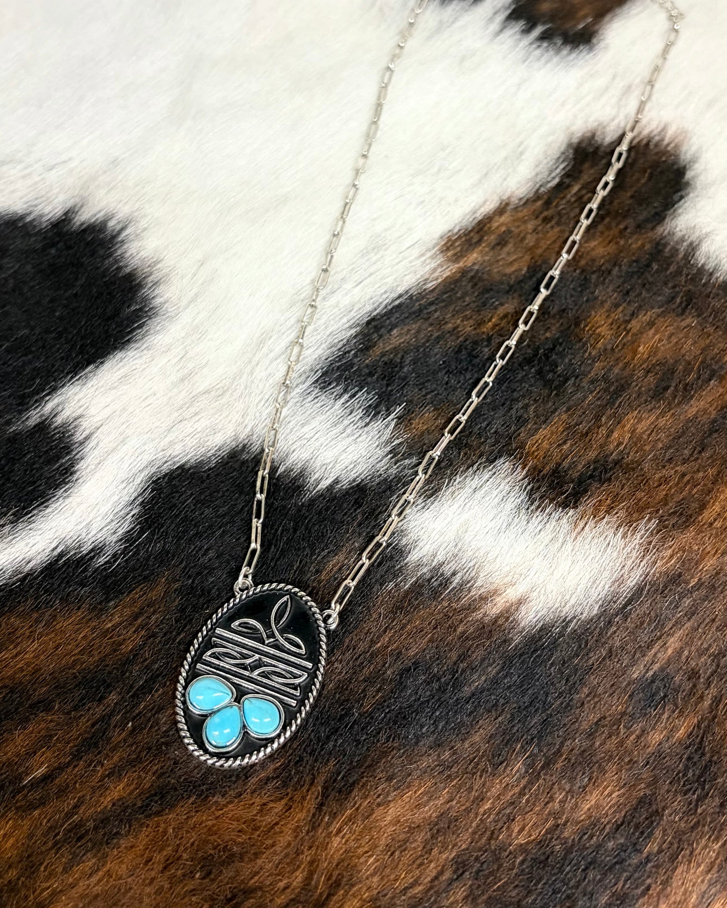 Boot Stitch + Turquoise Necklace