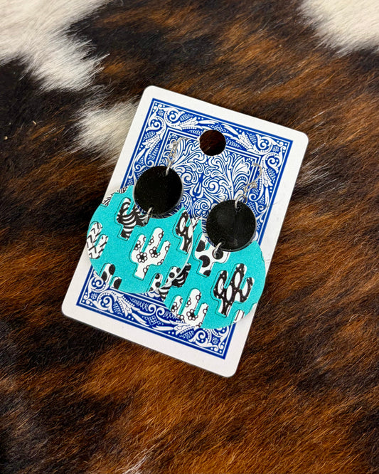 Round Cactus Earrings