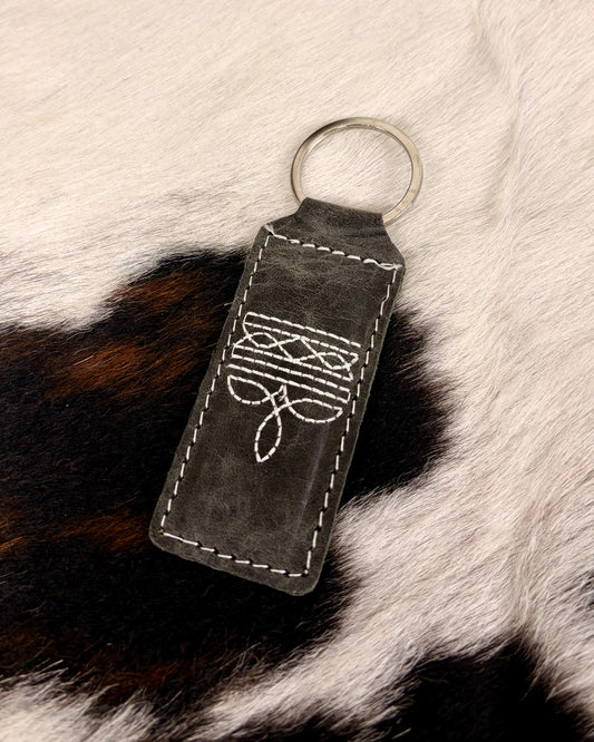 Boot Stitch Keychain - Gray