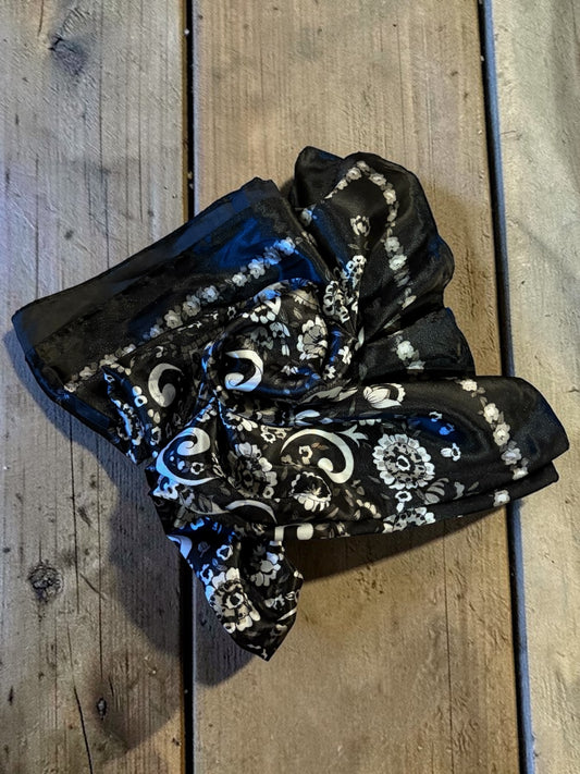 Black Flower Paisley Wild Rag