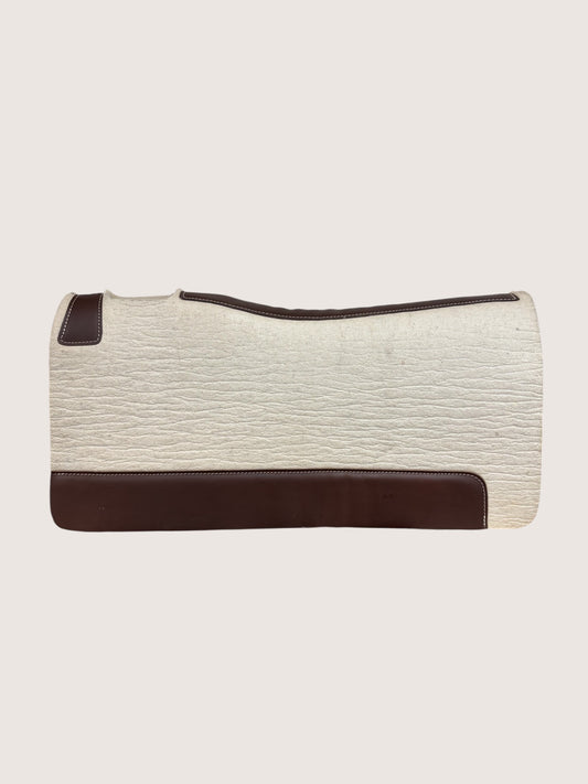 Contoured White Wool Felt Saddle Pad - 32" x 32"