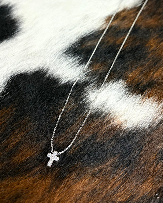 Small Crystal Cross Necklace