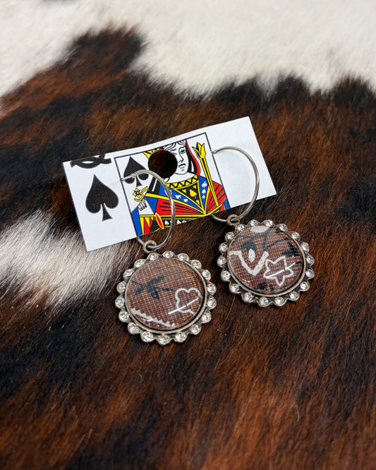 Brown Bandanna Earrings