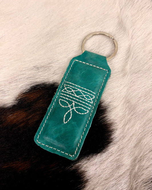 Boot Stitch Keychain - Turquoise
