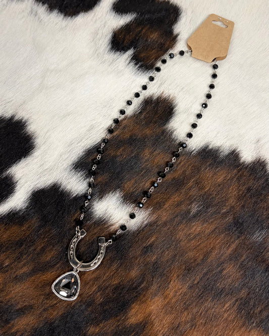Bead + Horseshoe Necklace