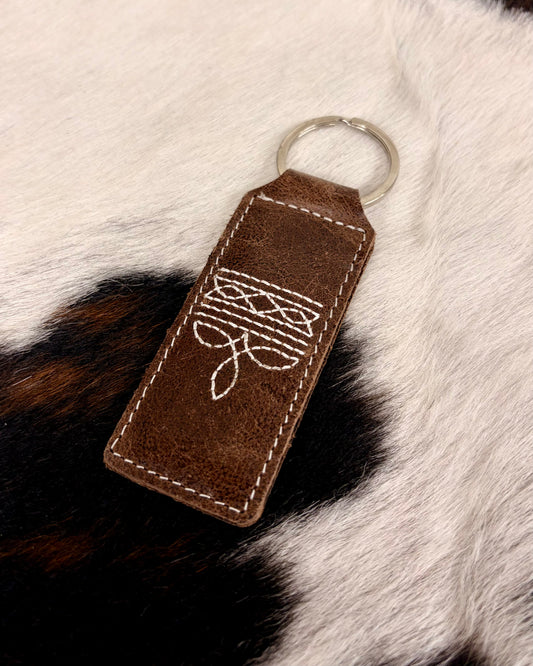 Boot Stitch Keychain - Brown