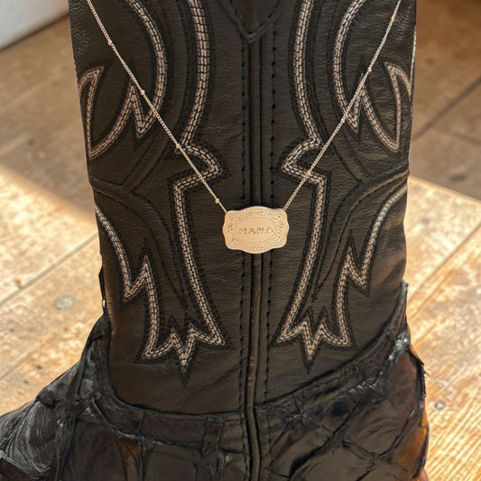 Mini Belt Buckle Necklace - Mama