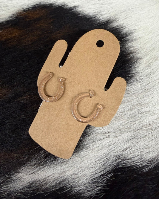 Clear Horseshoe Earrings